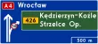 Znak E-1a - tablica przeddrogowskazowa na autostradzie