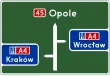 Znak E-1b - tablica przeddrogowskazowa przed wjazdem na autostradę